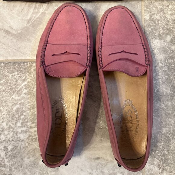 TOD’S Mauve Suede Loafers | Size 37 | Italian Designer Flats - Picture 3 of 3